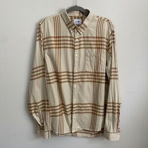 NN07 No Nationality Plaid Button Down Shirt Mens XL Flannel Cotton Long Sleeve